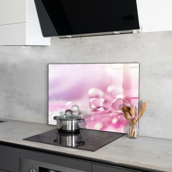 Panel nad blat kuchenny Krople Rosy na Różowym Kwiacie