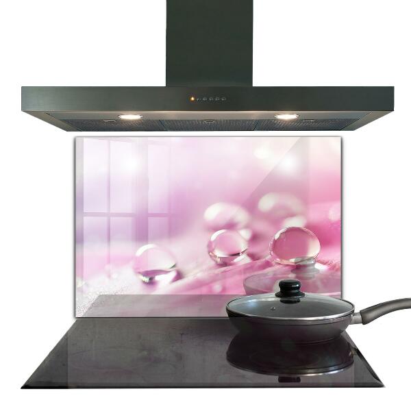 Panel nad blat kuchenny Krople Rosy na Różowym Kwiacie