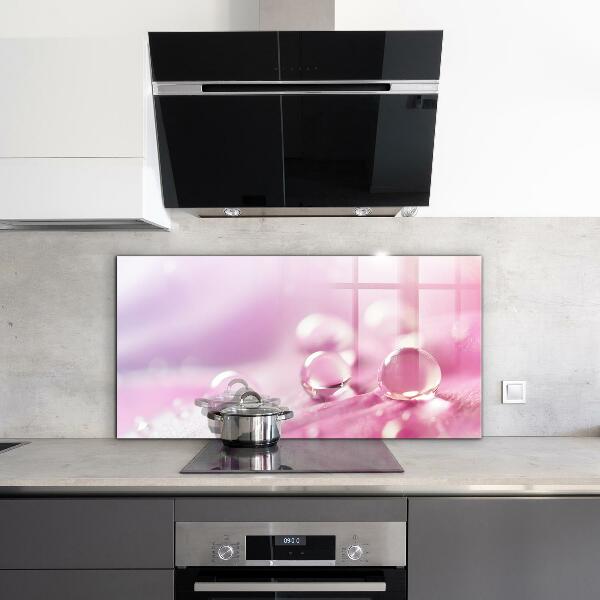 Panel nad blat kuchenny Krople Rosy na Różowym Kwiacie