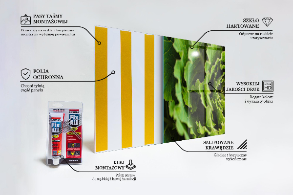 Panel nad blat kuchenny Liście Kapusty Kwiat
