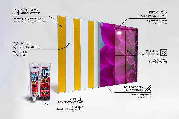 Panel szklany do kuchni Fioletowy Kwiat Detale