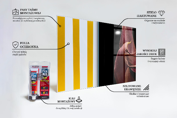 Panel szklany do kuchni Elegancki Delikatny Liść