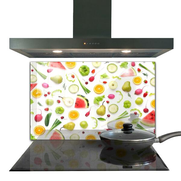 Panel kuchenny szklany Kompozycja ze Zdrowych Owoców