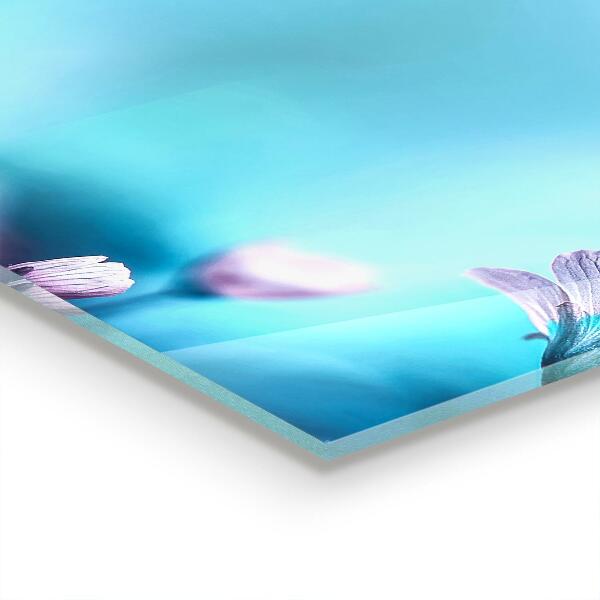 Panel szklany do kuchni Kwiaty za poranną Mgłą