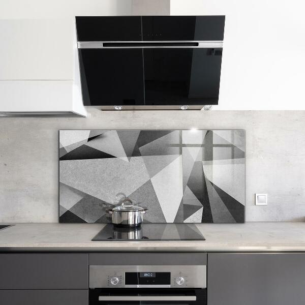 Panel szklany do kuchni Szara Geometryczna Abstrakcja