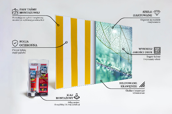 Lacobel do kuchni Delikatny Liść Tekstura