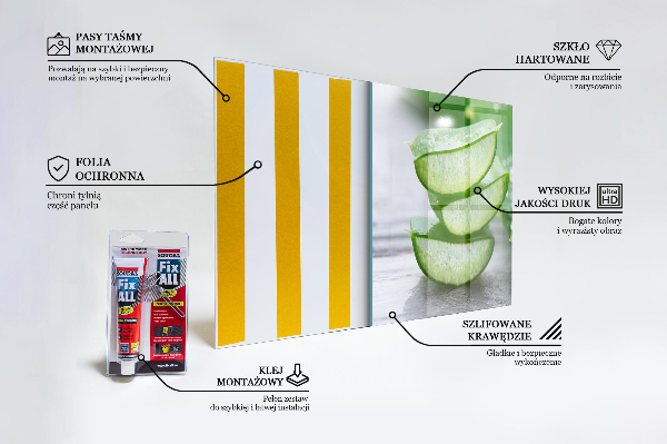 Lacobel do kuchni Aloes Aloe Vera Roślina