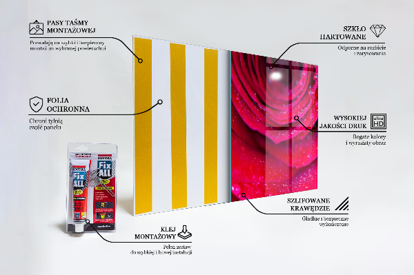 Lacobel do kuchni Róża Symbol Miłości