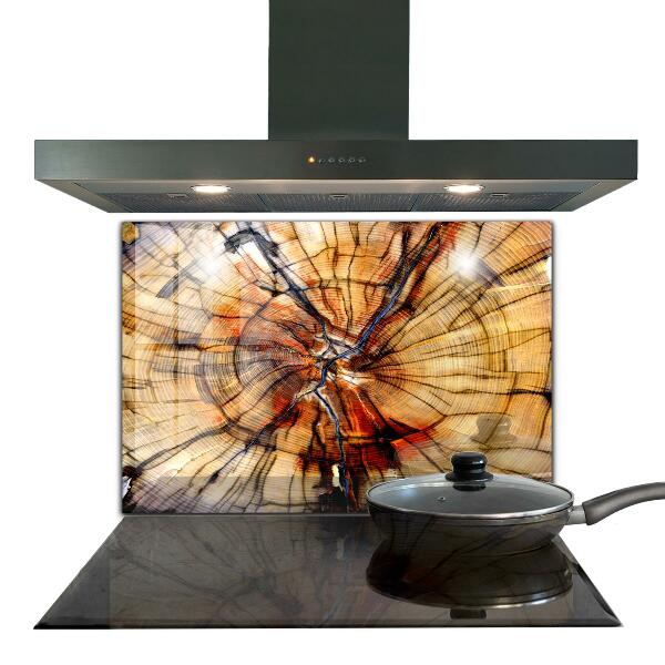 Lacobel do kuchni Słoje Naturalnego Drewna