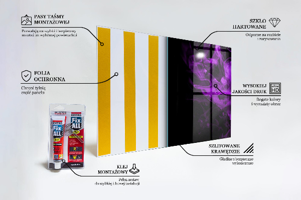 Lacobel do kuchni Fioletowa Róża Abstrakcja Dym