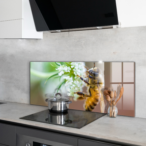 Panel szklany do kuchni Pszczoła Zbierająca Pyłek