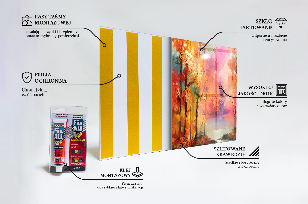 Panel szklany do kuchni Jesienne Drzewa w Parku