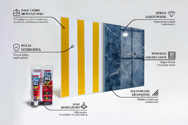 Panel szklany do kuchni Tekstura Niebieski Marmur