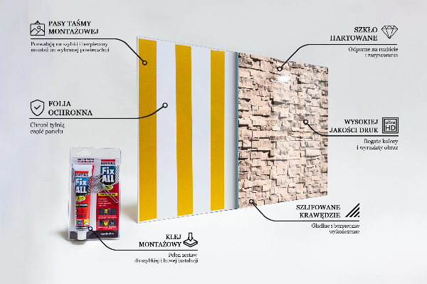 Panel szklany do kuchni Kamień Naturalny Cegła