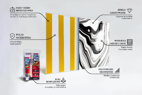 Panel szklany do kuchni Akwarela Czarno-białe