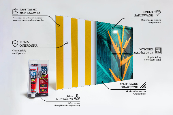 Szkło na ścianę do kuchni Tropikalny Egzotyczny Kwiat