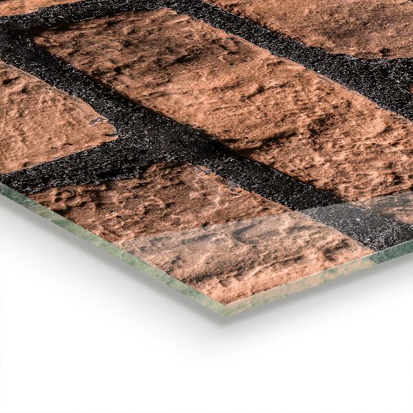 Lacobel do kuchni Ściana z Cegły Naturalnej