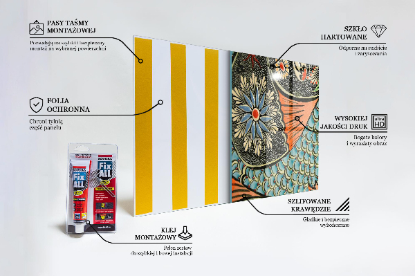 Panel szklany do kuchni Mozaika Ryba Vintage Ceramika