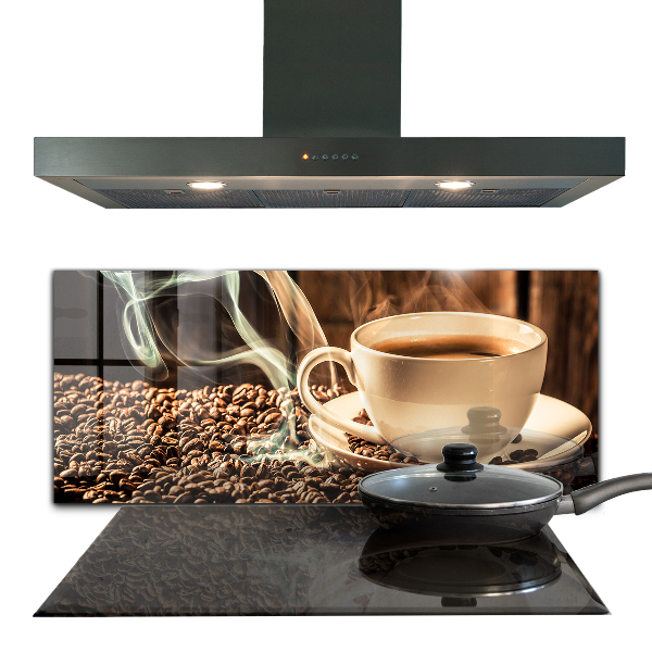 Lacobel do kuchni Filiżanka z aromatyczną Kawą