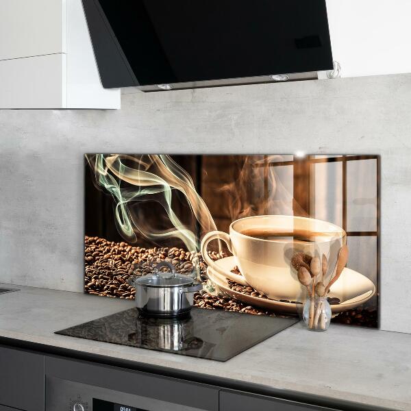 Lacobel do kuchni Filiżanka z aromatyczną Kawą