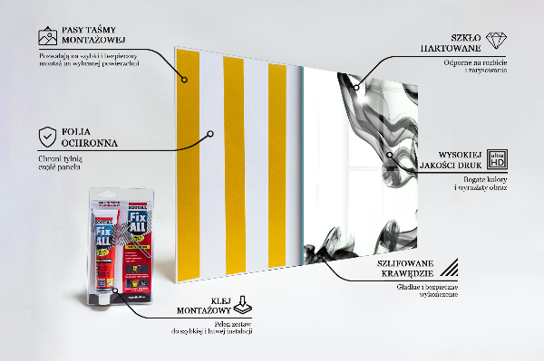 Panel szklany do kuchni Wstęgi Dymu Abstrakcja
