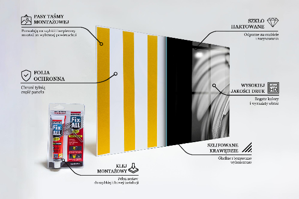 Szkło na ścianę do kuchni Gerber Czarno-białe Zdjęcie