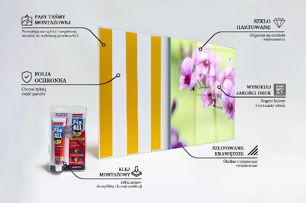 Szkło na ścianę do kuchni Fioletowy Storczyk