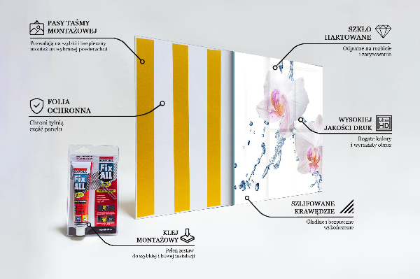 Szkło na ścianę do kuchni Storczyk Zroszony Wodą