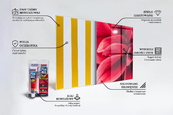Szkło na ścianę do kuchni Energetyczny Kwiat Moc Natury
