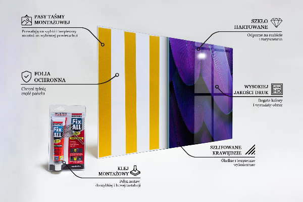 Lacobel do kuchni Pióra Egzotycznego Ptaka