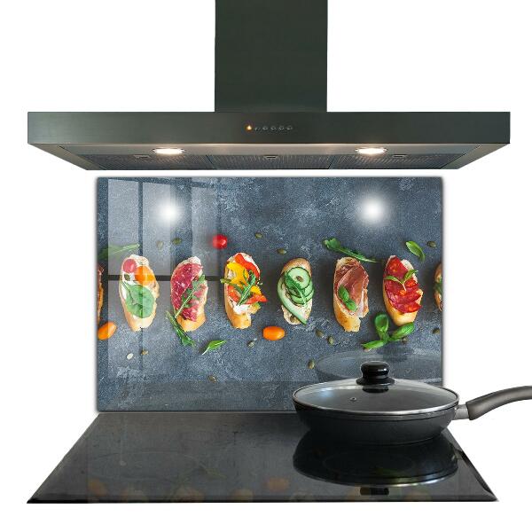 Panel szklany do kuchni Przystawki Apetyczne Kanapki