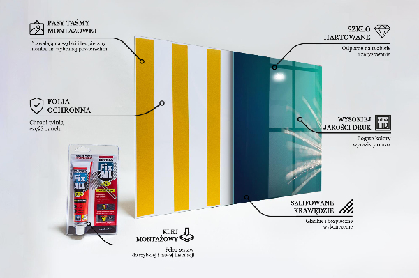 Szkło na ścianę do kuchni Mniszek z Kroplą Rosy