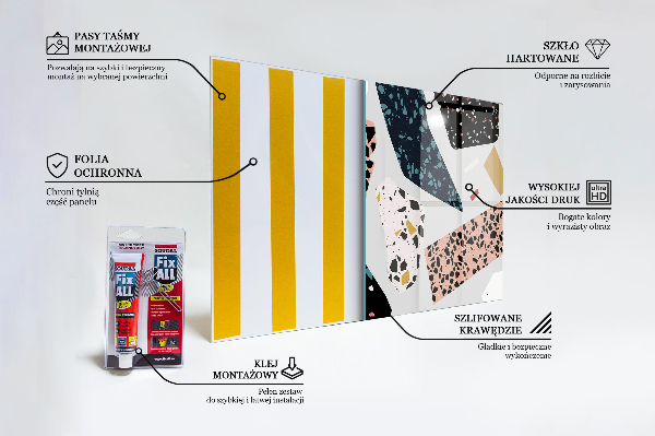 Panel szklany do kuchni Terrazzo Lastryko Granit