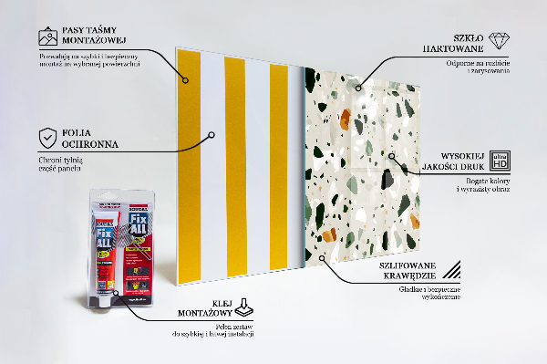 Szkło do kuchni na ścianę Terrazzo Naturalny Kamień