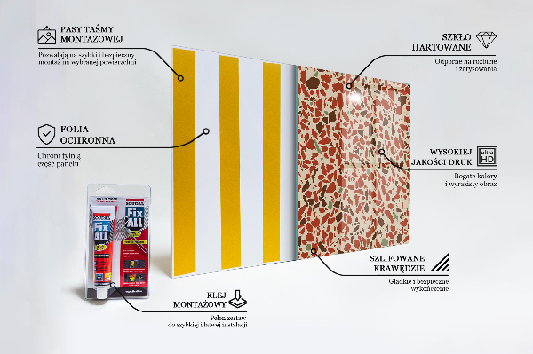 Szkło do kuchni na ścianę Struktura Terrazzo Kamień