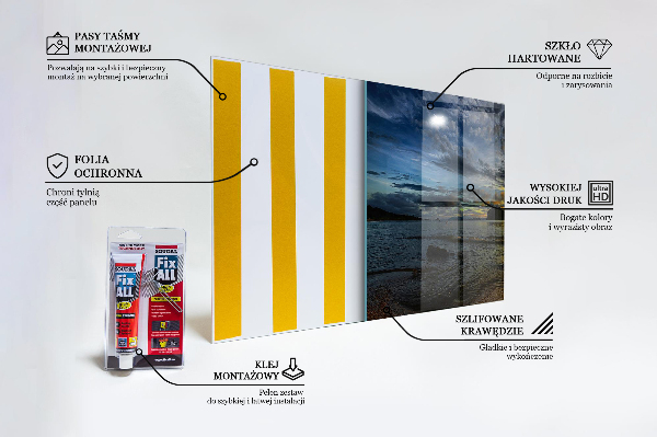 Panel szklany do kuchni Zachód Słońca nad Morzem