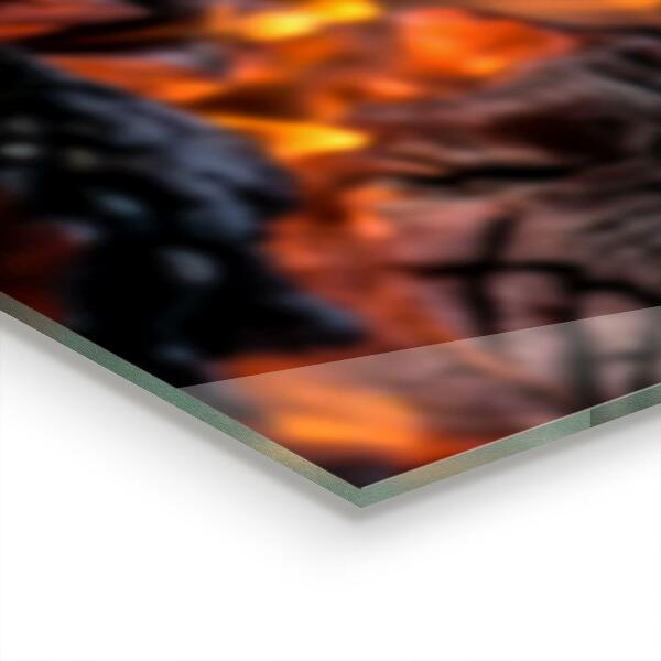 Lacobel do kuchni Płonące Ognisko Ogień