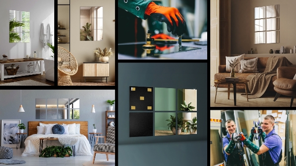 Płytki lustrzane 6 szt. 16x16 cm