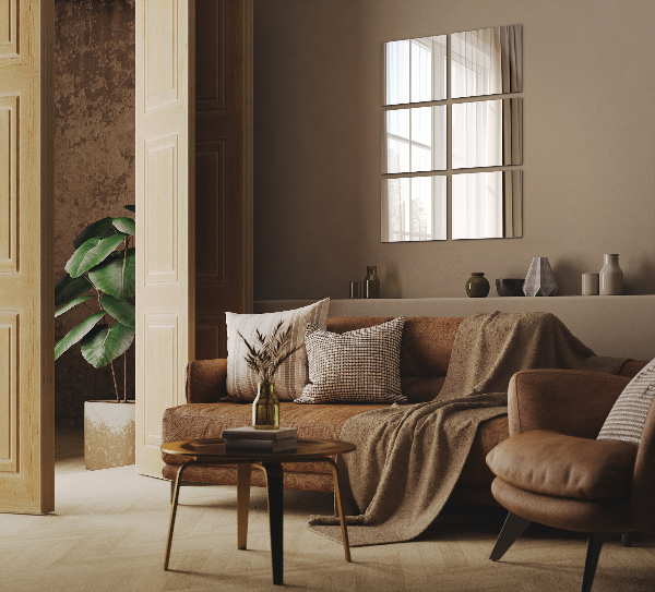 Płytki lustrzane samoprzylepne 6 szt. 20x20 cm