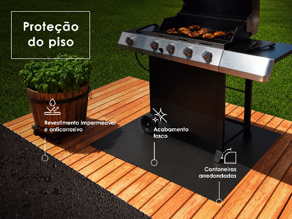 Blacha ochronna pod grill w kształcie ćwiartki 100x100 cm