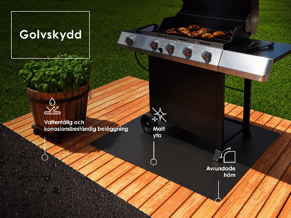 Blacha ochronna pod grill w kształcie ćwiartki 100x100 cm