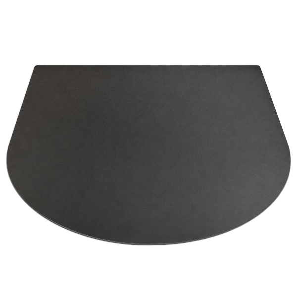 Półowalna czarna blaszana mata pod grill 80x70 cm