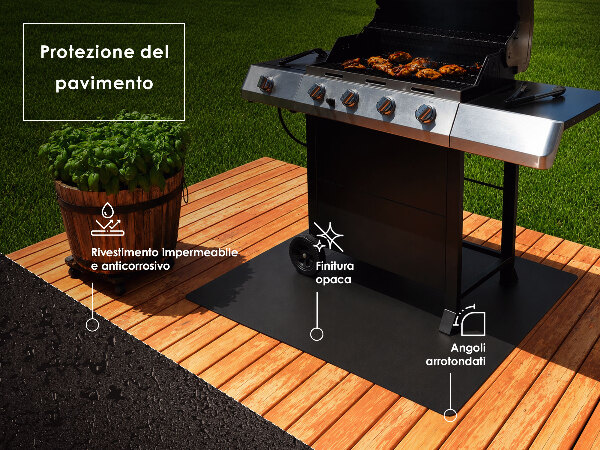 Półowalna blacha ochronna pod grill 100x100 cm