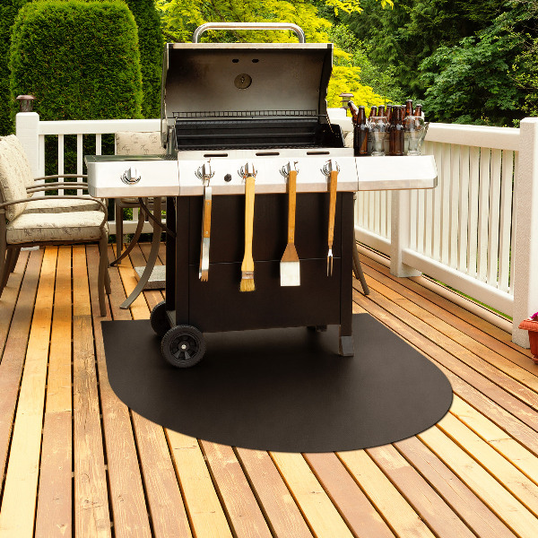 Półowalna blacha ochronna pod grill 100x100 cm