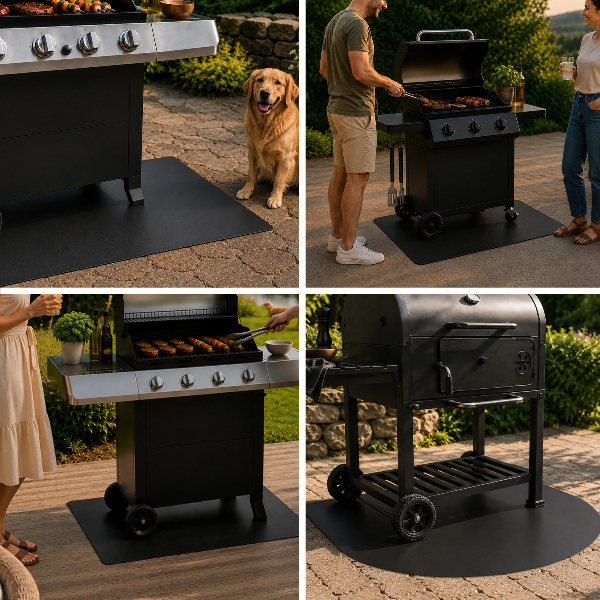 Półowalna blacha ochronna pod grill 100x100 cm