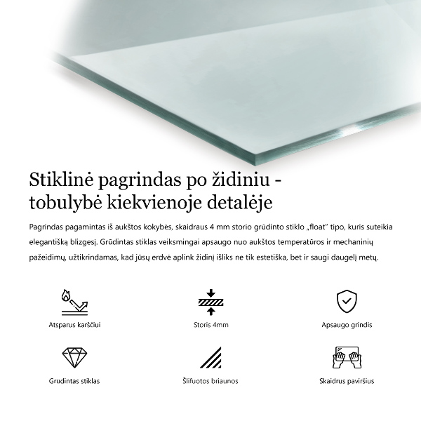 Szkło hartowane pod kominek h40