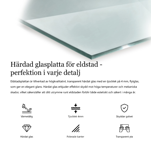 Szkło hartowane pod kominek h40