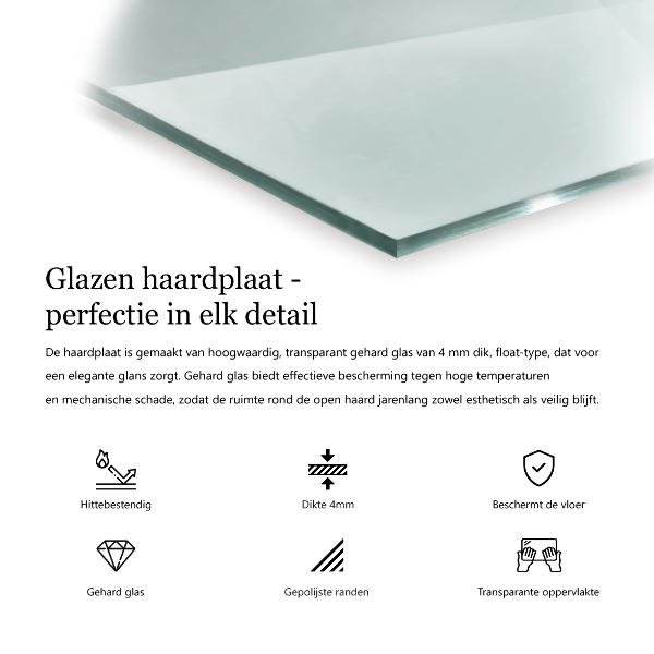 Szkło hartowane pod kominek h40