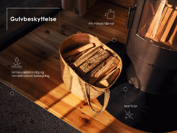 Panel kominkowy z czarnej blachy 100x100 cm