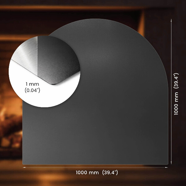 Panel kominkowy z czarnej blachy 100x100 cm